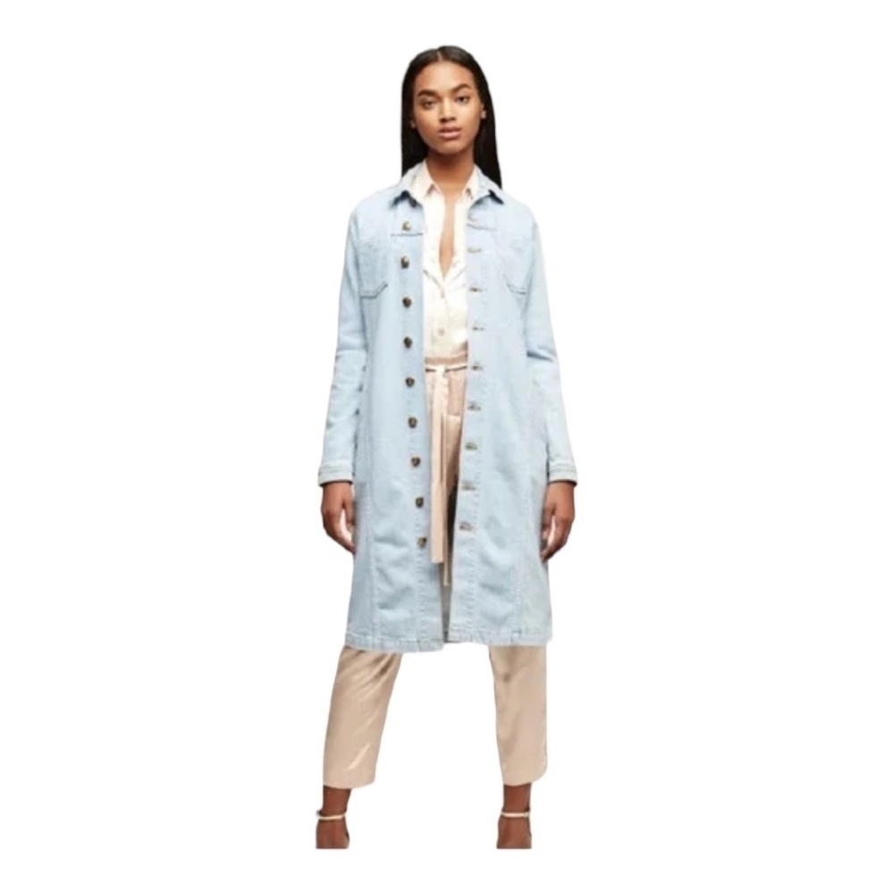 L'AGENCE Jacket Size S/P Vienna Cosmo Long Denim Pockets Made in USA Boho NEW